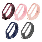 Kit 5 Pulseira Mi Band 5 E 5 Silicone super Resistente Cor Da Pulseira Vinho/rosa Chicle/rosa Bebê/cinza Escuro/azul Marinho